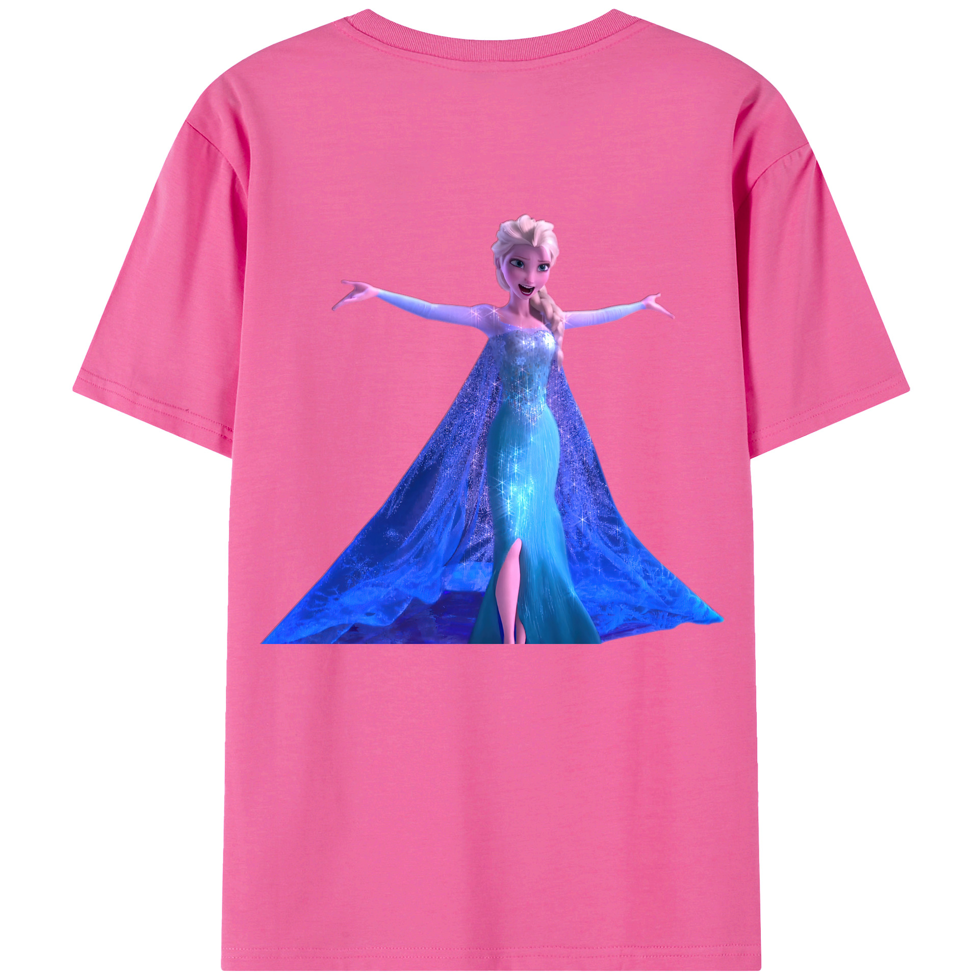 （画像用） アナと雪の女王 アンナ エルサ Frozen Anna Elsa レディース半袖Tシャツ(バックプリント)